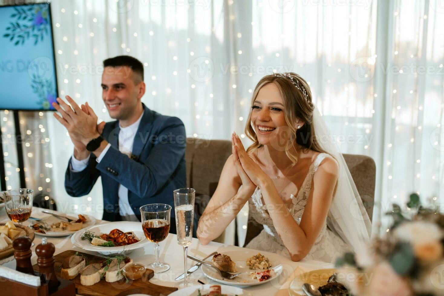 portrait of the newlyweds at the presidium photo