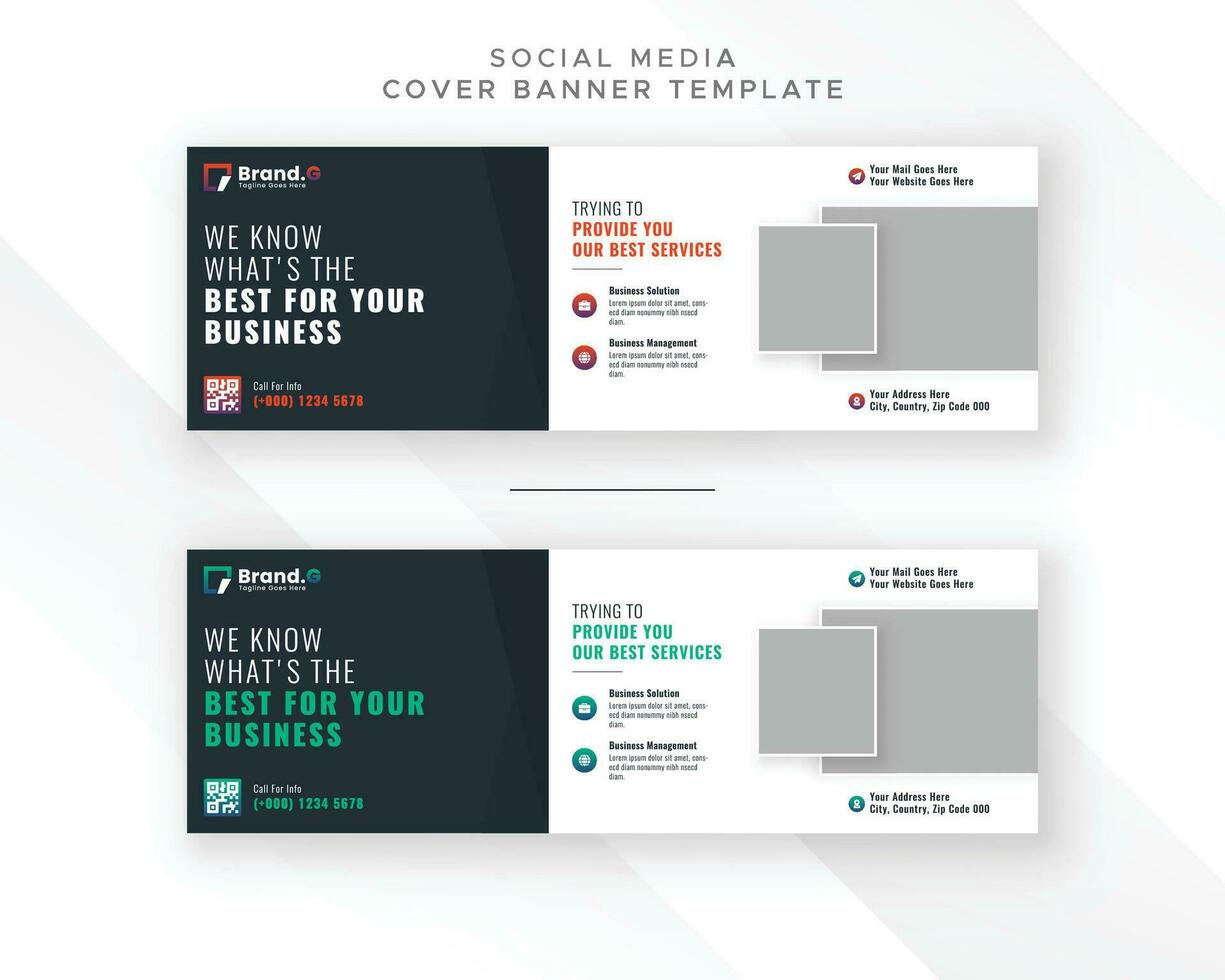Modern business advertisement social media cover web banner ad minimal design vector