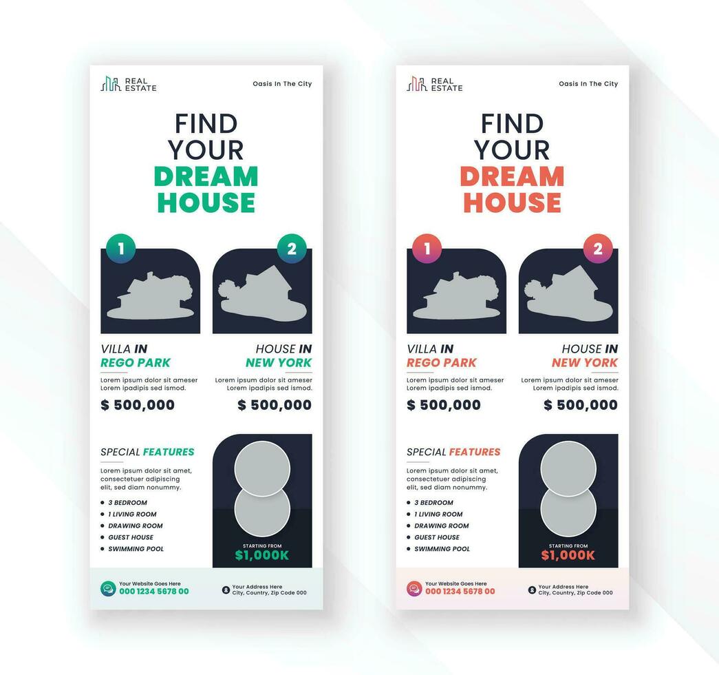 Modern house sell real estate and industrial roll up standee display banner vector