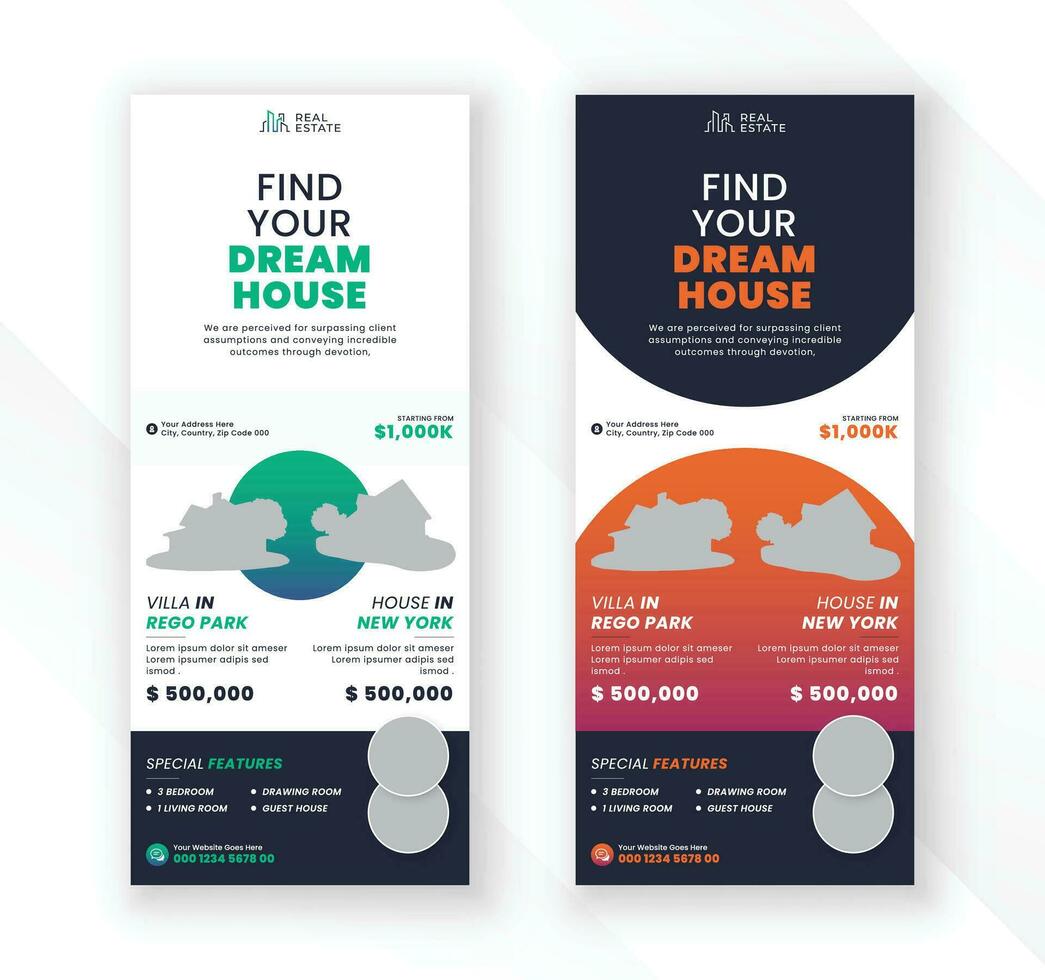 Modern house sell real estate and industrial roll up standee display banner vector