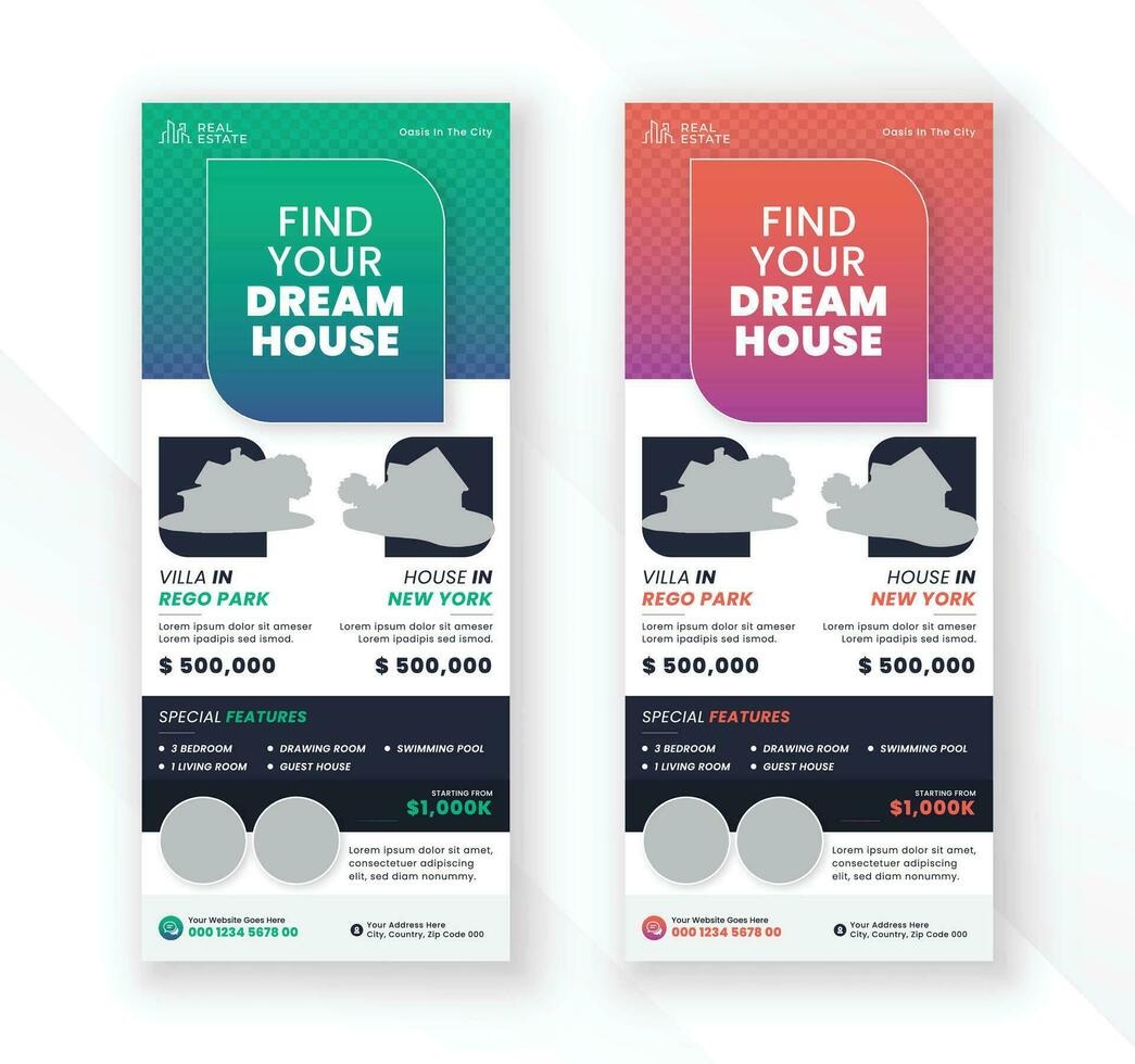 Modern house sell real estate and industrial roll up standee display banner vector