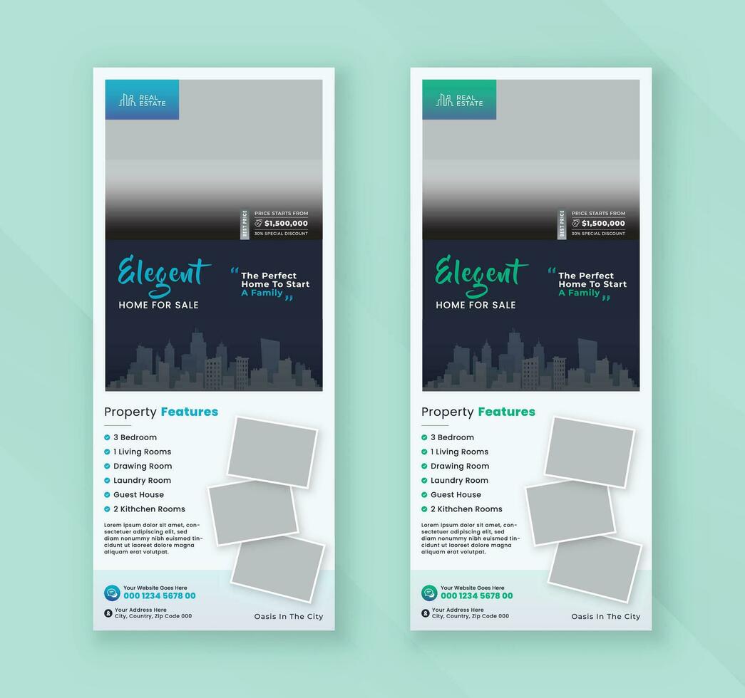 Modern colorful real estate home sell industrial display exhibition roll up standee banner vector