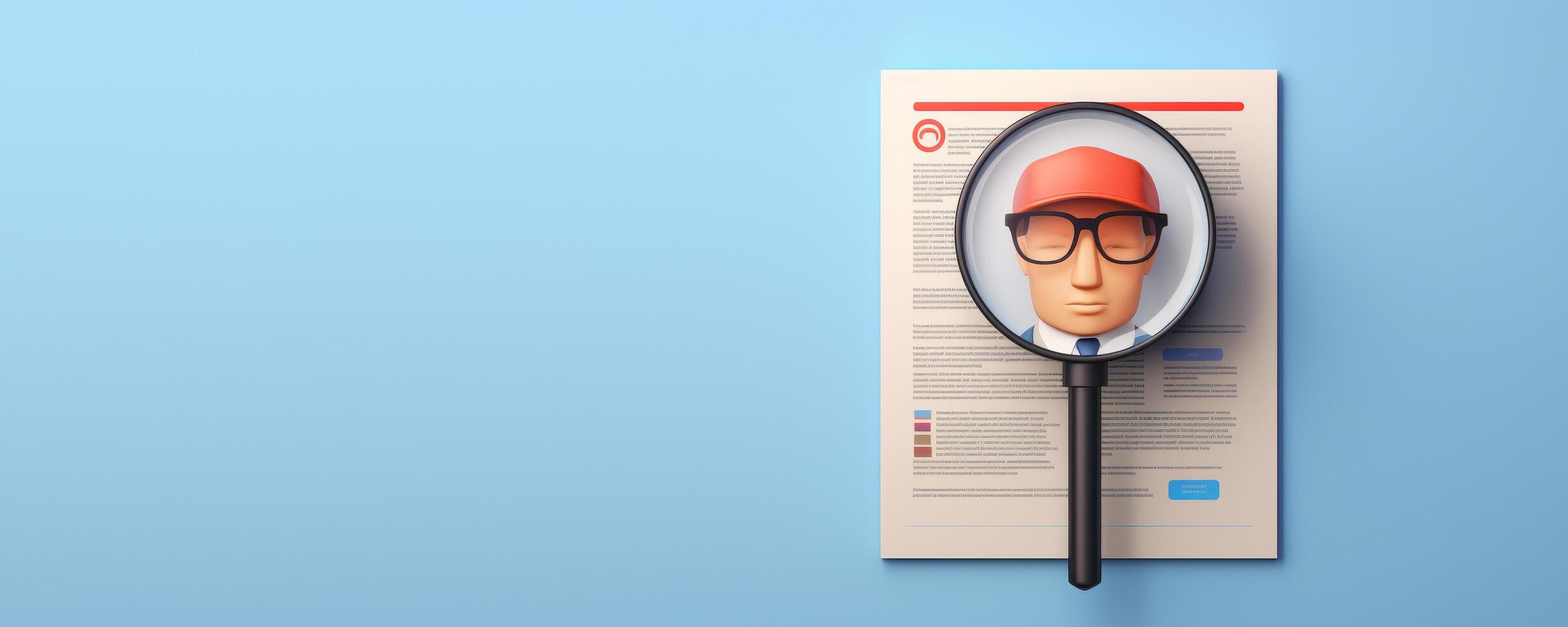 magnifying Glass with Copy Space Searching for a New Job or Employee, We Are Hiring, Job Vancancy Concept. photo