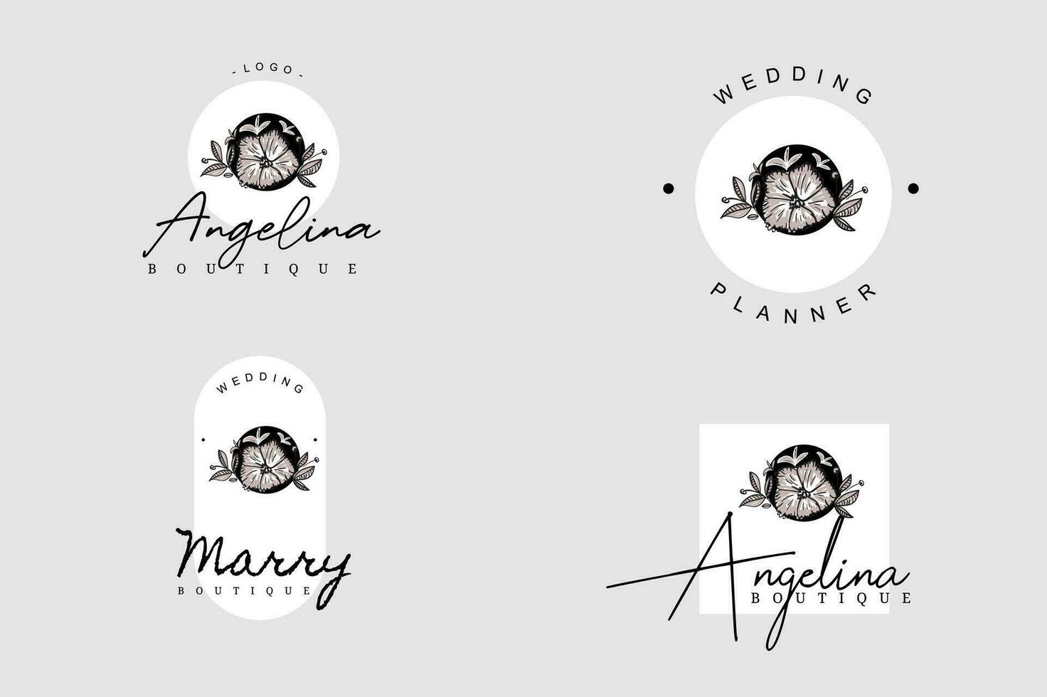 hand drawn beautiful vector logo graphic pack