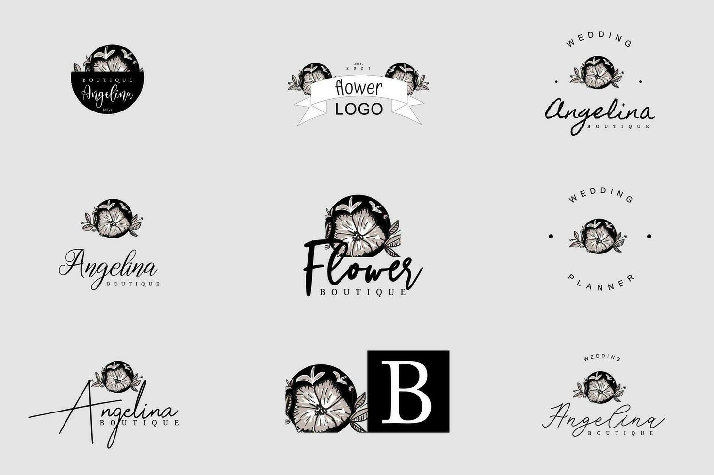 hand drawn beautiful vector logo graphic pack