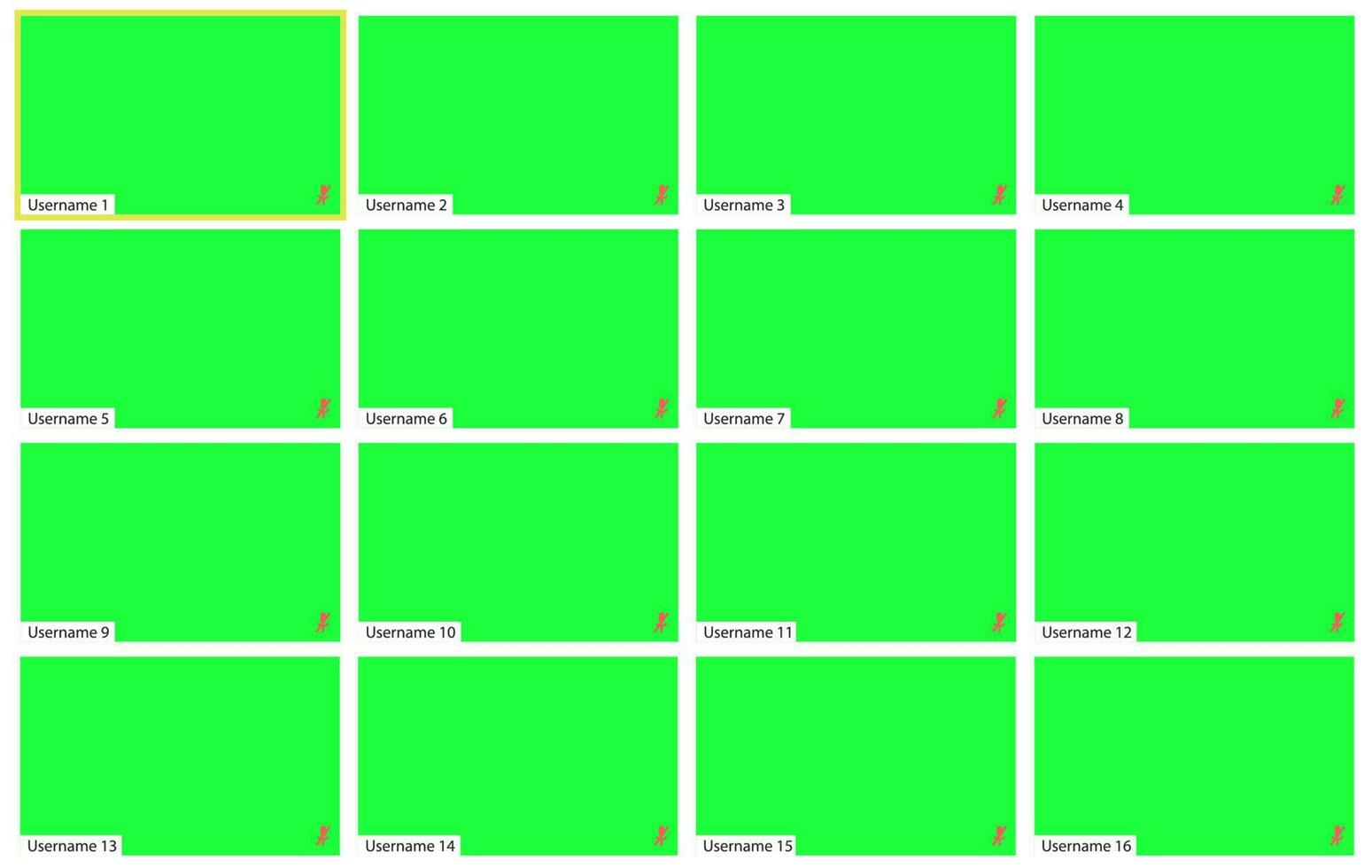 Video call layout. An application window with a place to insert your image or video vector