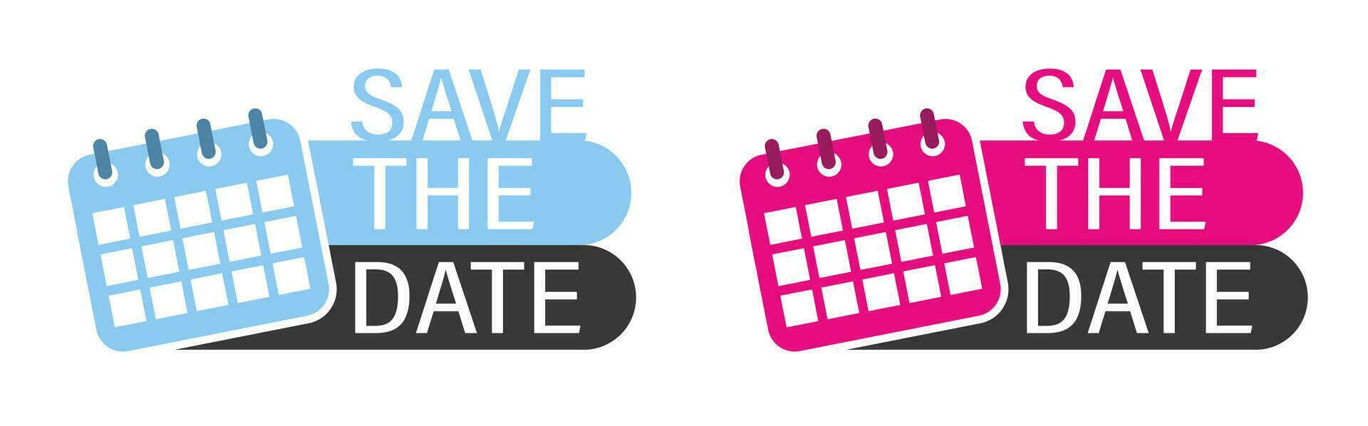 Save The Date Label. Modern Web Banner Element With Calender. vector