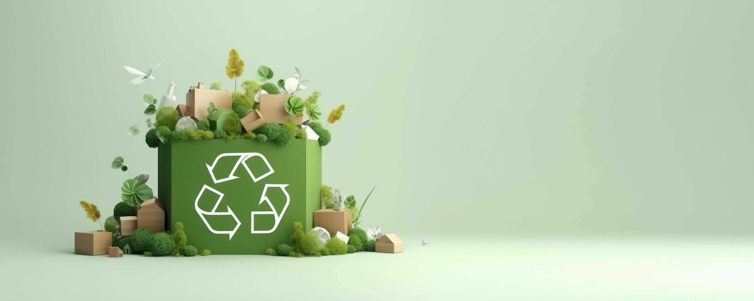 Recycling Concept, Recycle Sign for Ecological Zero Waste Lifestyle. photo