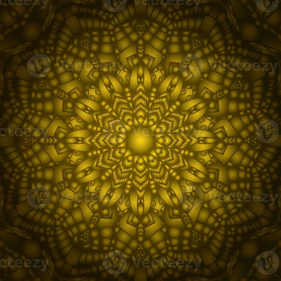 Seamless pattern with mandalas in gold colors. illustration. photo