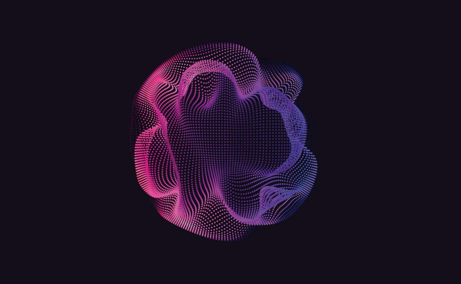 Virtual Information Stream. Digital Big Data Analysis. Cosmic Fractal with Movement of Glowing Elements. Technology Information Background. 3d Virtual Abstraction. vector
