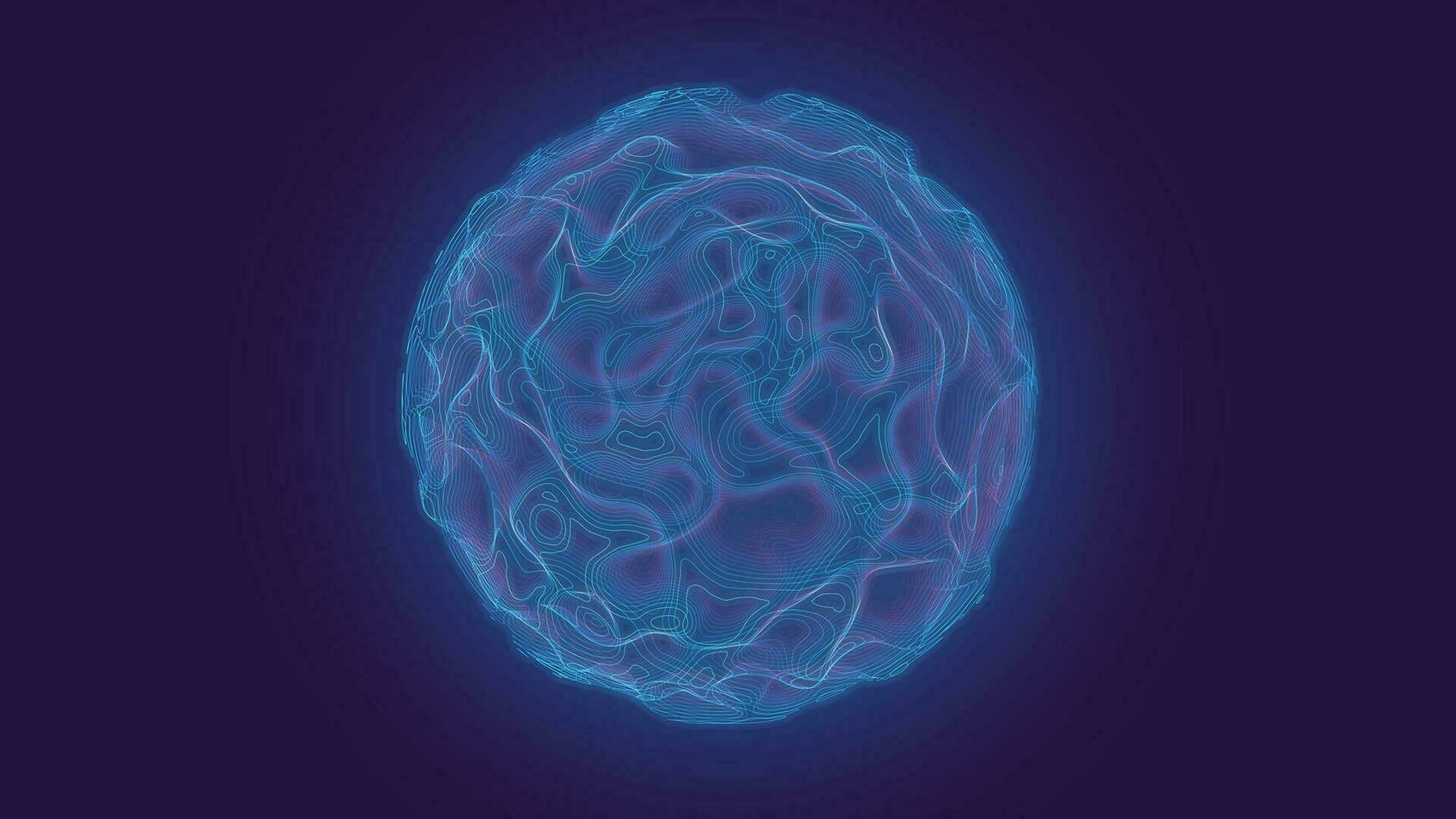 Abstract Digital Circles of Particles with Noise. Futuristic Circular Sound Wave. Big Data Visualization. 3D Virtual Space VR Cyberspace. Crypto Currency Concept. vector