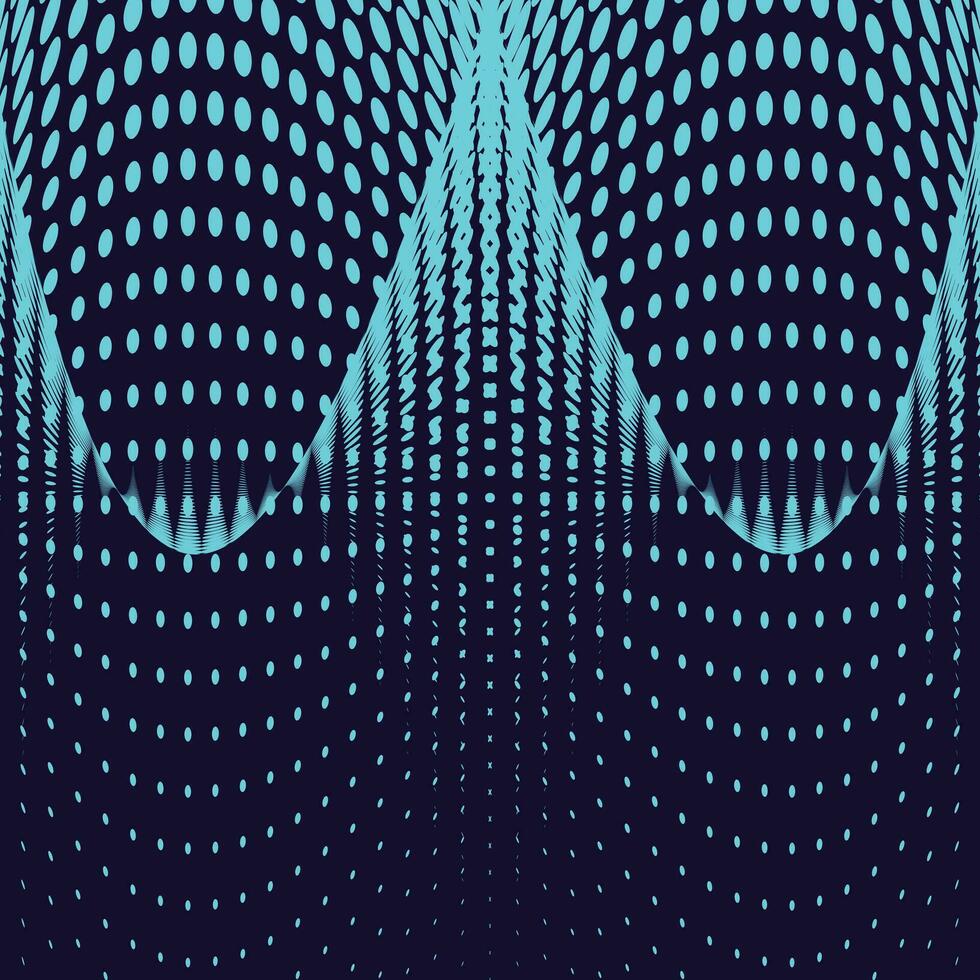 Vector geometric seamless pattern. Modern geometric background with dot waves.