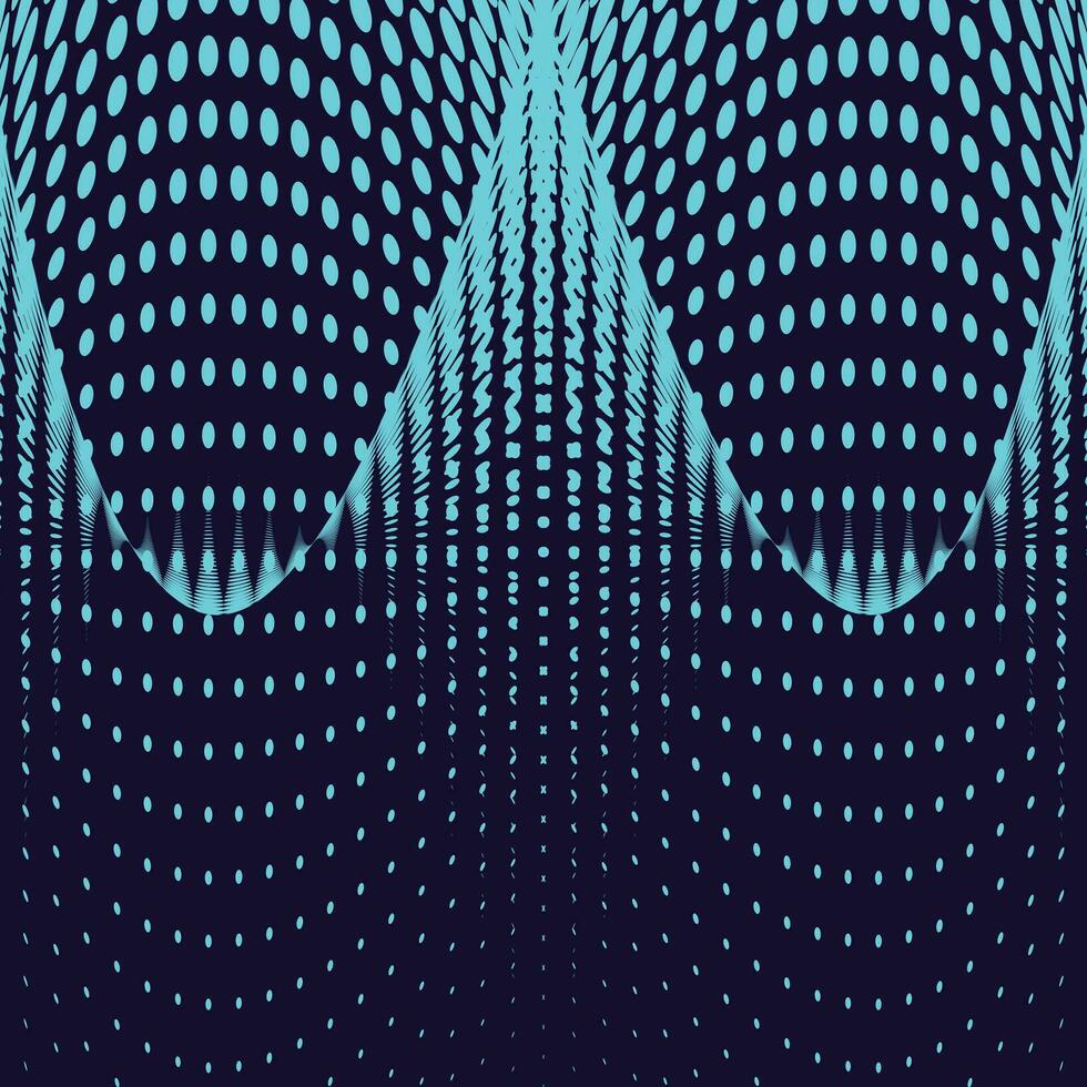 Vector geometric seamless pattern. Modern geometric background with dot waves.