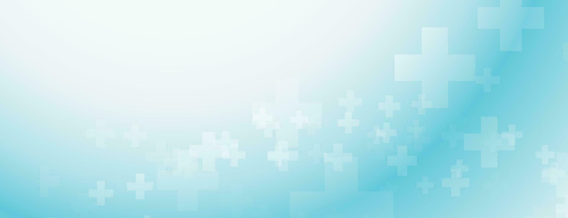 Blue medical health abstract background with plus sign. Template design with concept and idea for healthcare technology, innovation medicine, health, science and research. vector