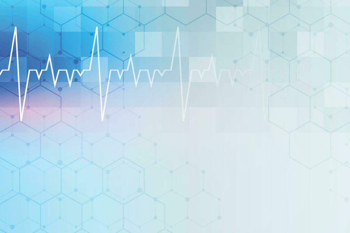 Heart wave technology background Shows the rhythm of the heart that is pumping. dark blue background with a grid vector