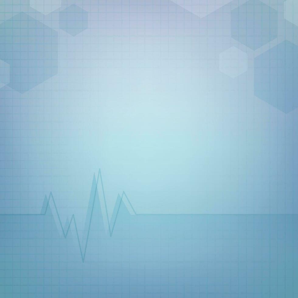 Heart wave technology background Shows the rhythm of the heart that is pumping. dark blue background with a grid vector