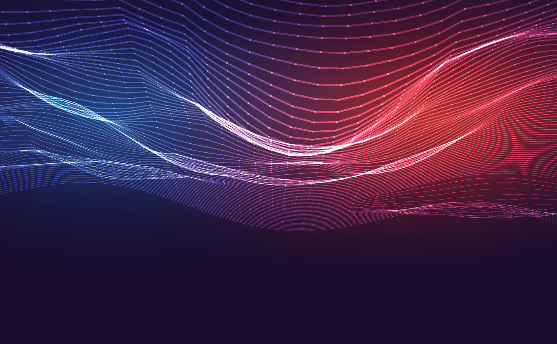 Dark abstract background with glowing wave. Shiny moving lines design ...
