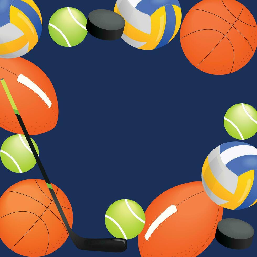 Vector background with sport equipment