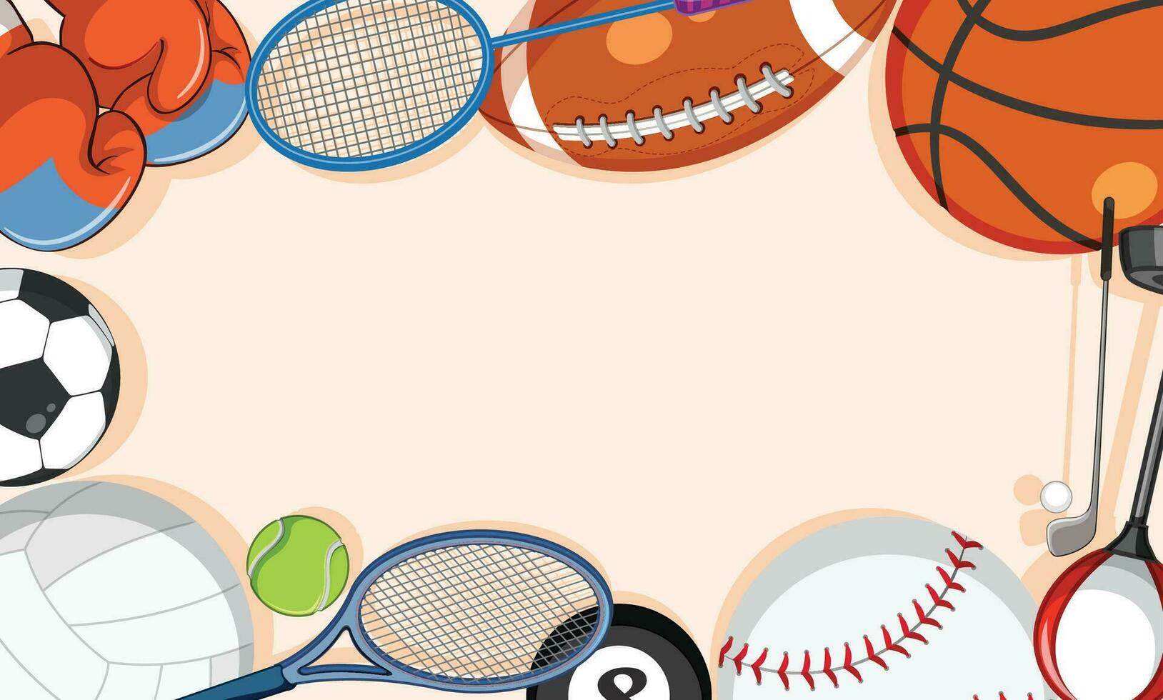 Vector background with sport equipment