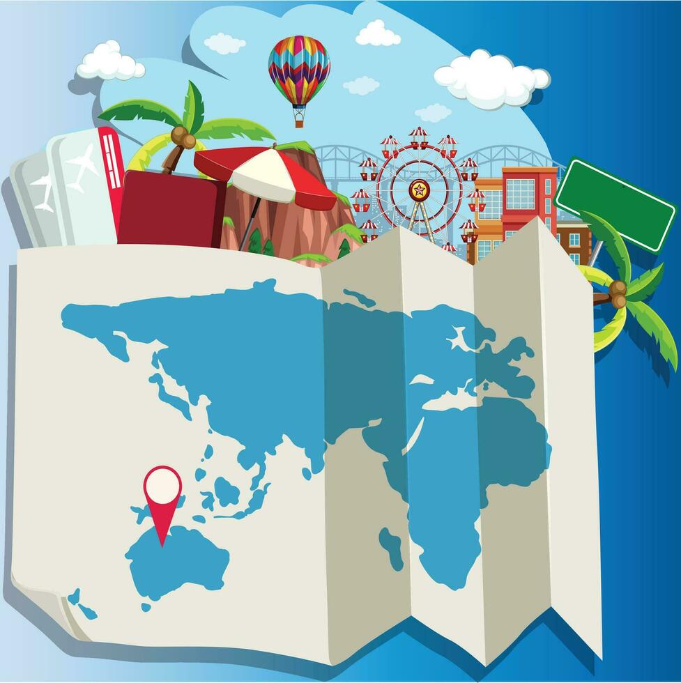 World tourism day, travel concept vector illustration