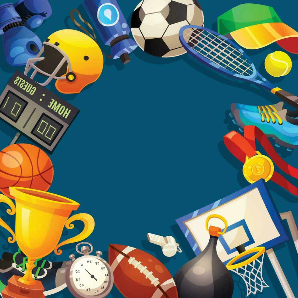 Vector background with sport equipment