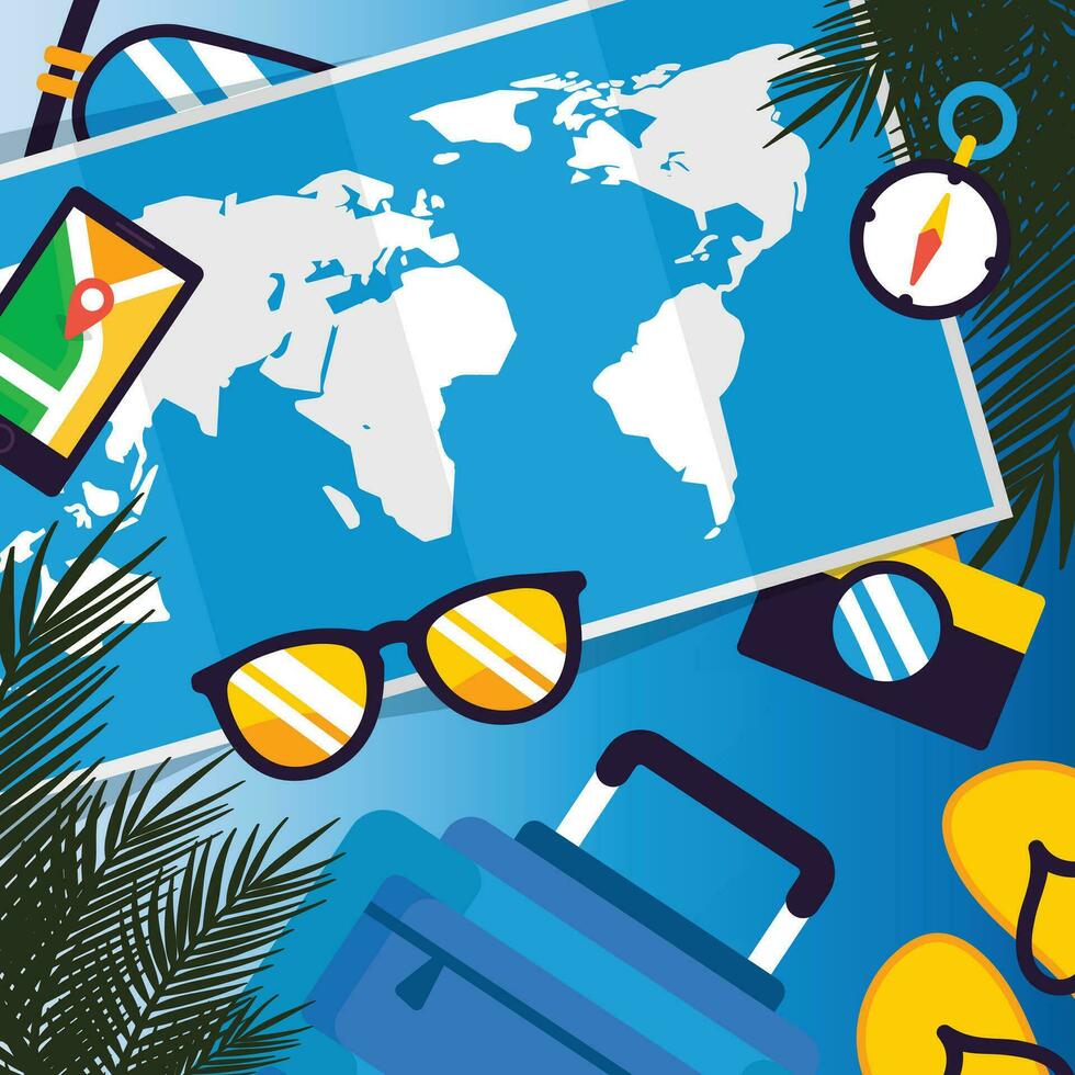 World tourism day, travel concept vector illustration