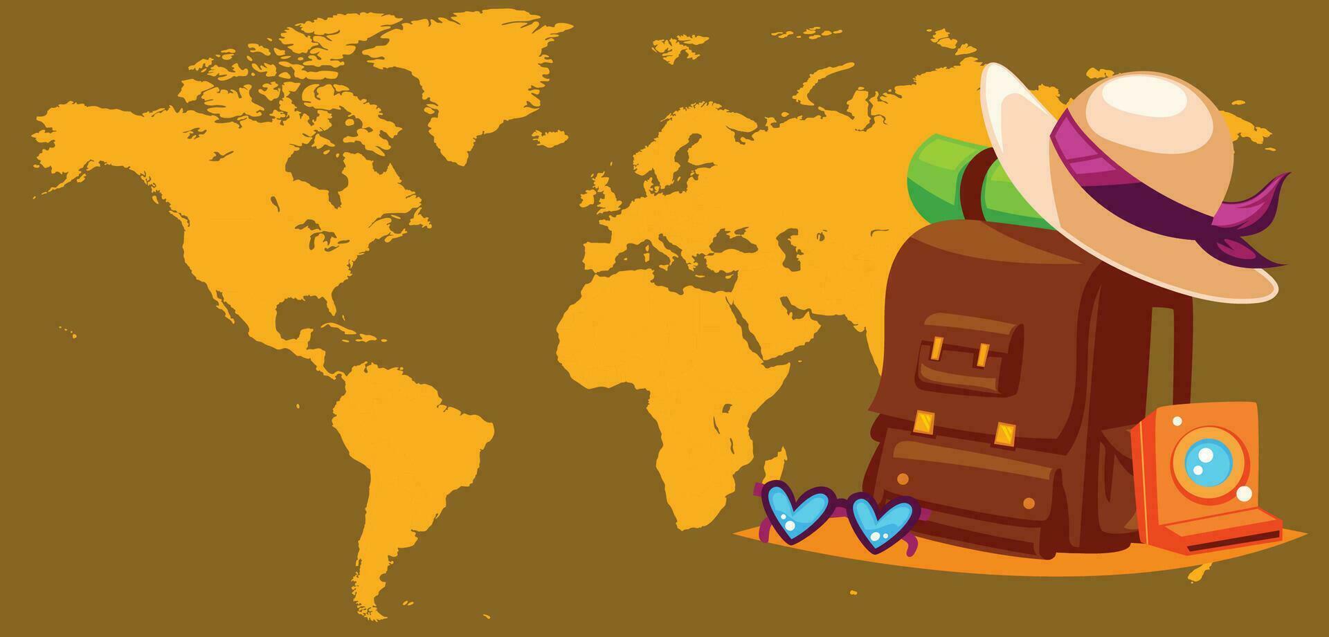 World tourism day, travel concept vector illustration