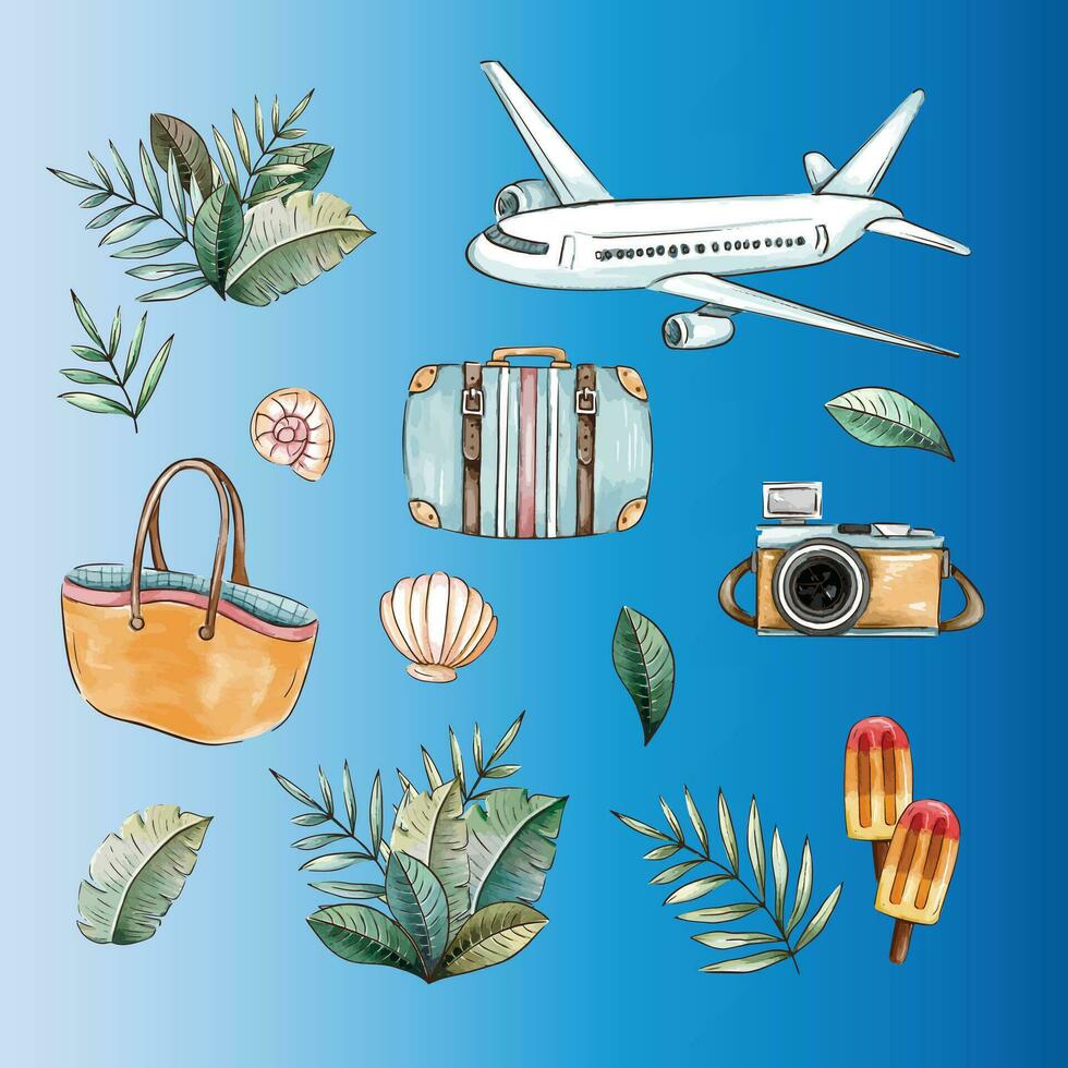 World tourism day, travel concept vector illustration