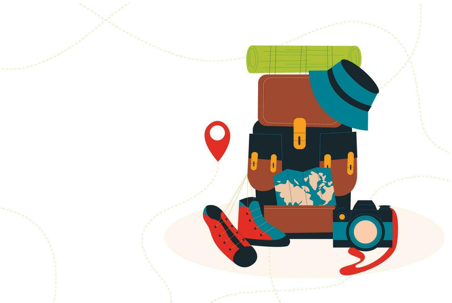 World tourism day, travel concept vector illustration