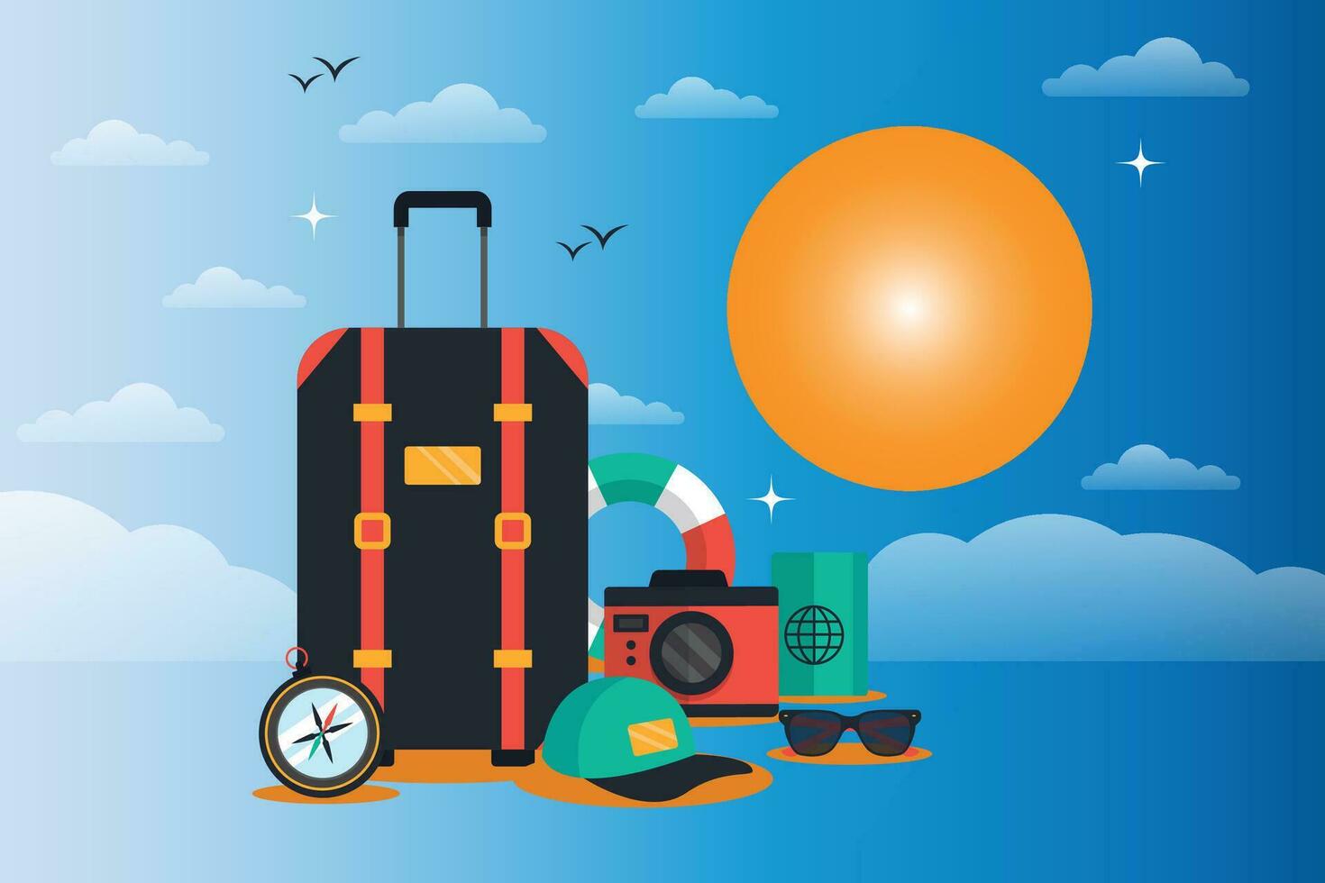 World tourism day, travel concept vector illustration