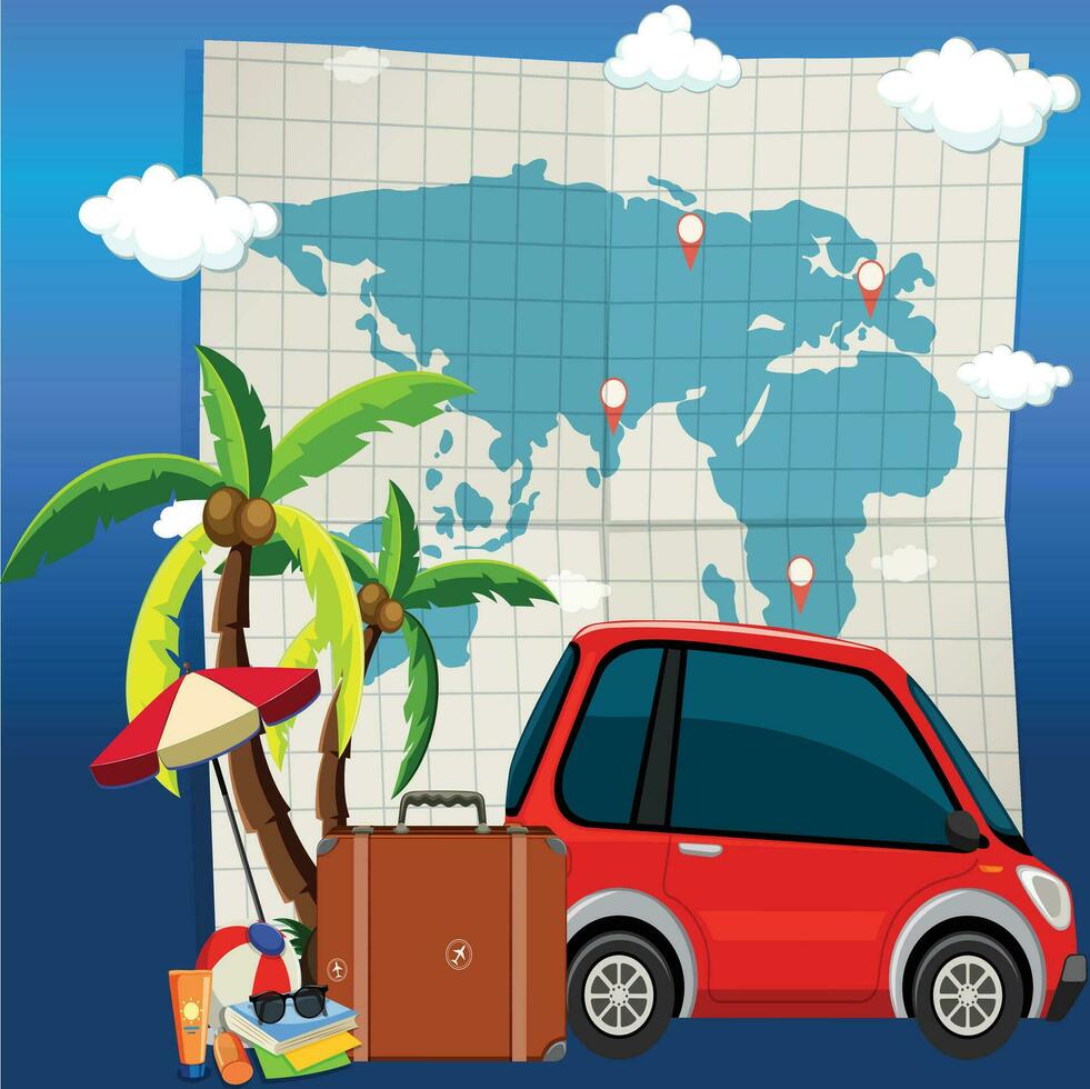 World tourism day, travel concept vector illustration