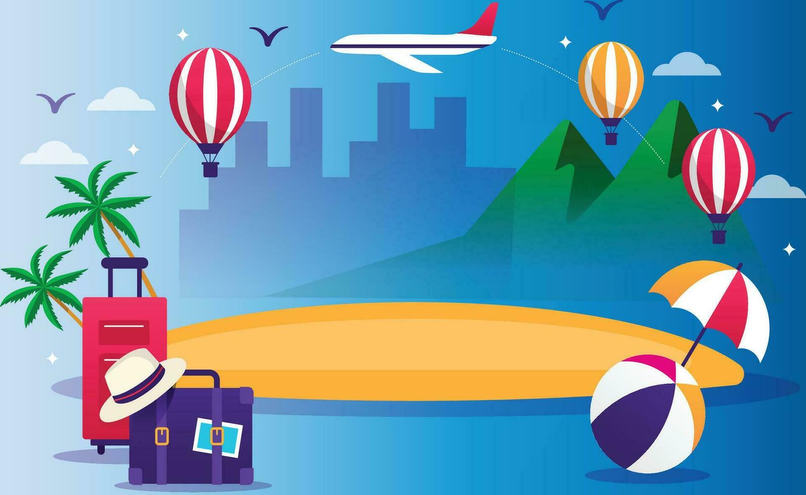 World tourism day, travel concept vector illustration