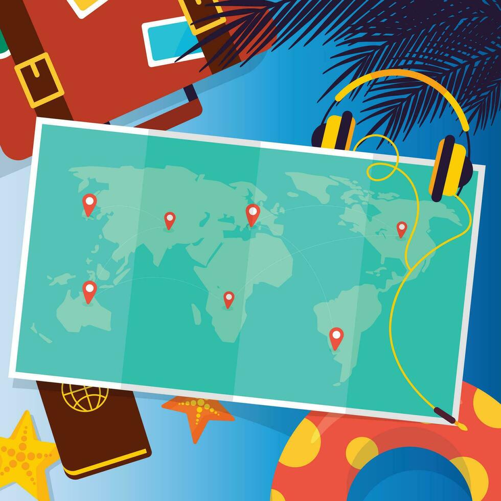 World tourism day, travel concept vector illustration