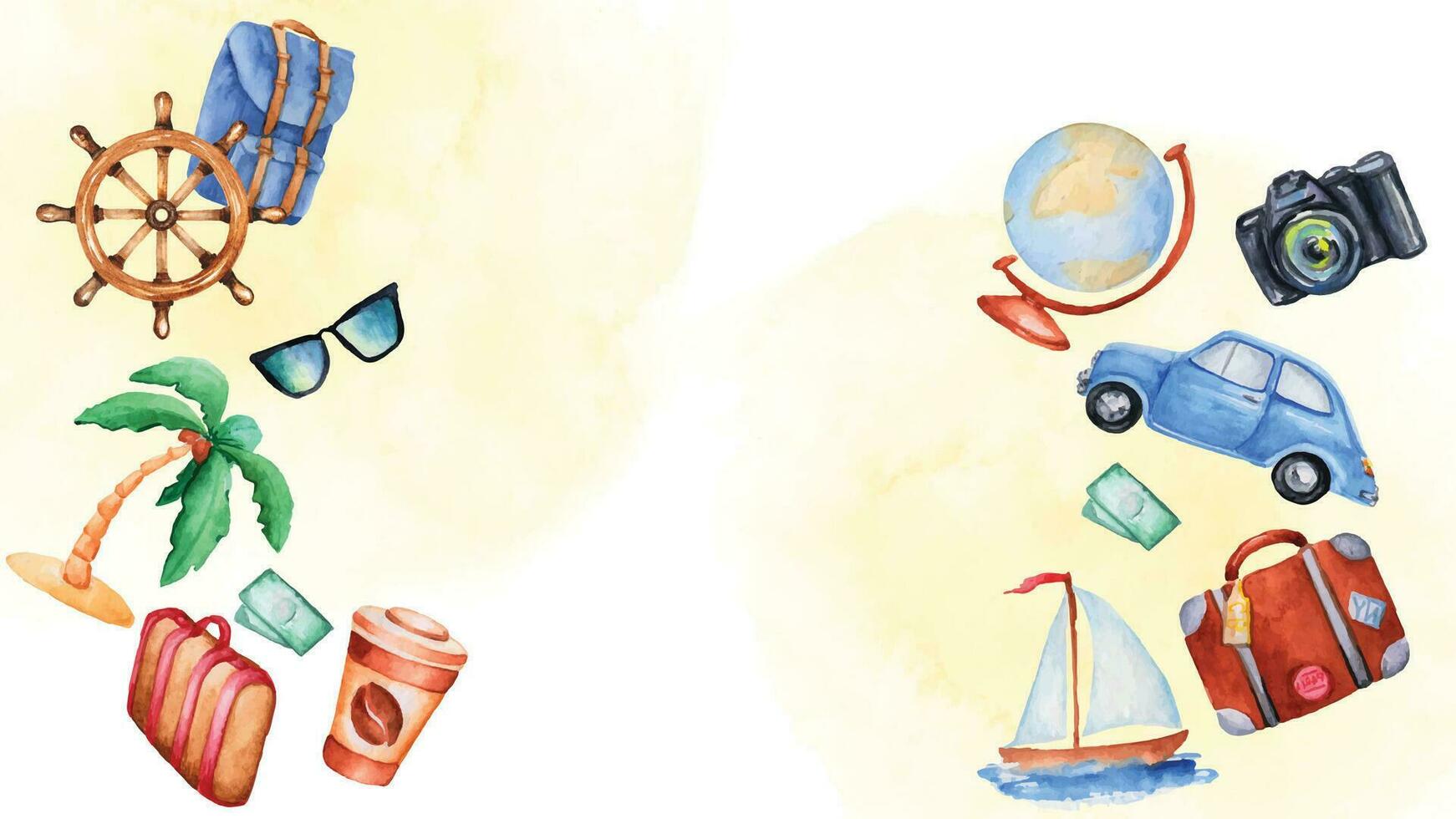World tourism day, travel concept vector illustration