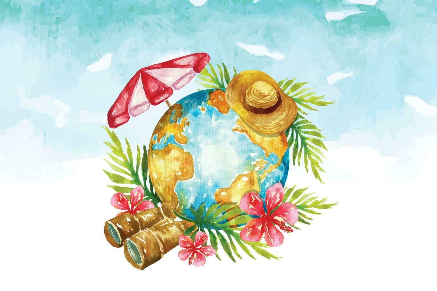 World tourism day, travel concept vector illustration