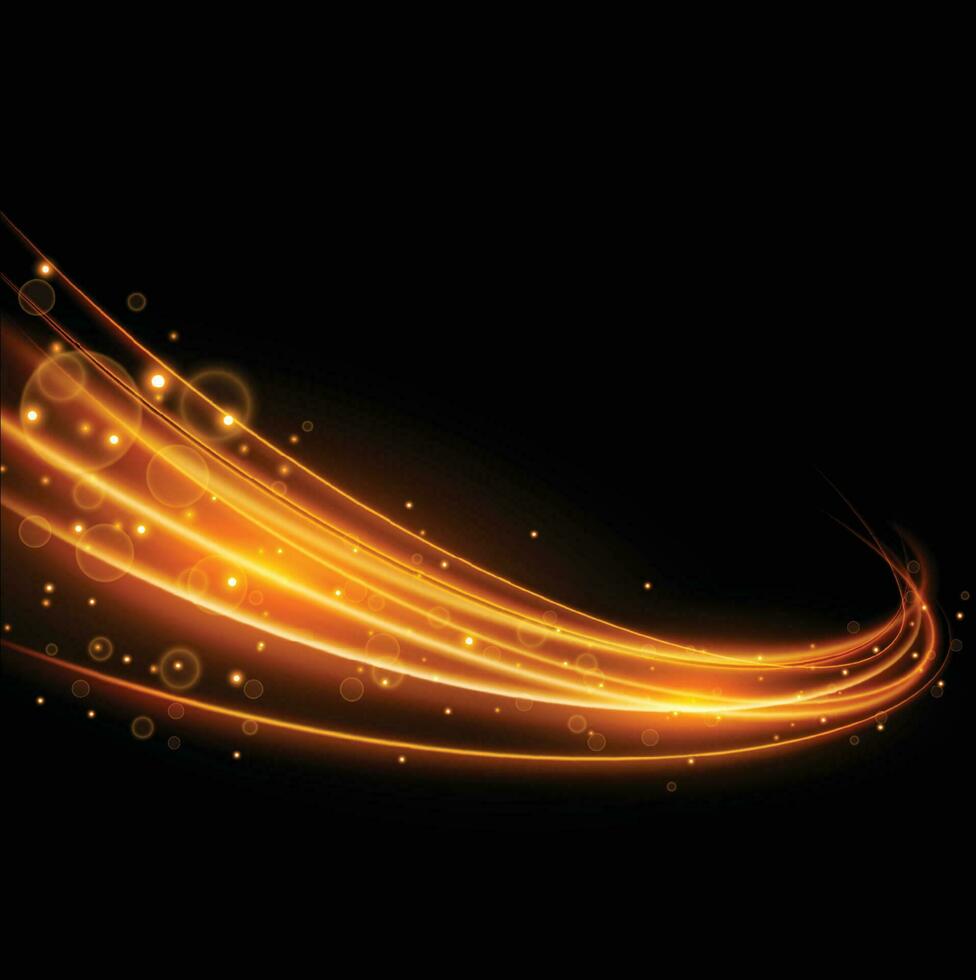 Abstract beautiful light background. Magic sparks on a dark background. Mystical speed stripes, glitter effect. Shine of cosmic rays. Neon lines of speed and fast wind. Glow effect, powerful energy. vector