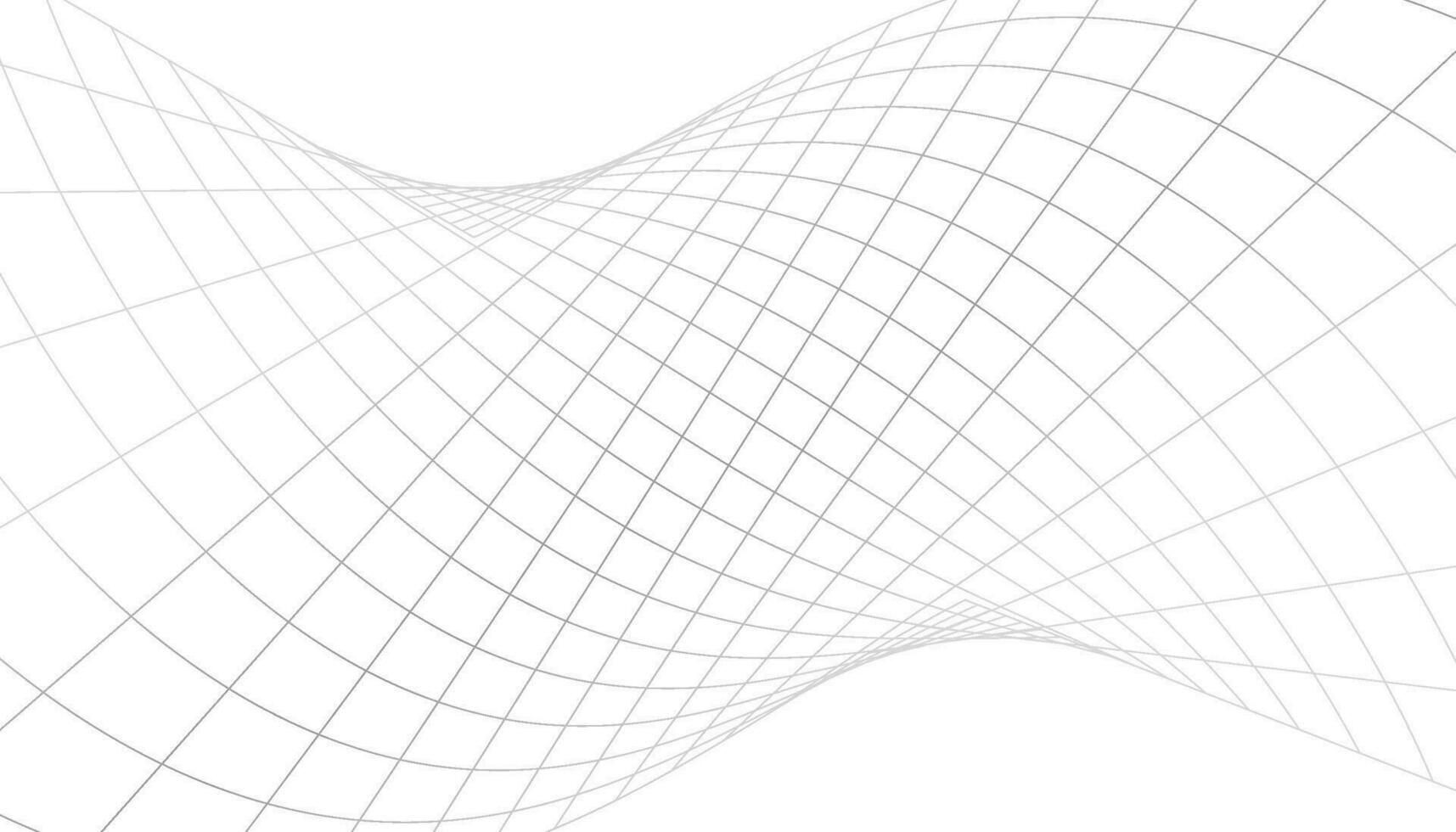 Curved perspective grid. Curved black lines on a white background. vector