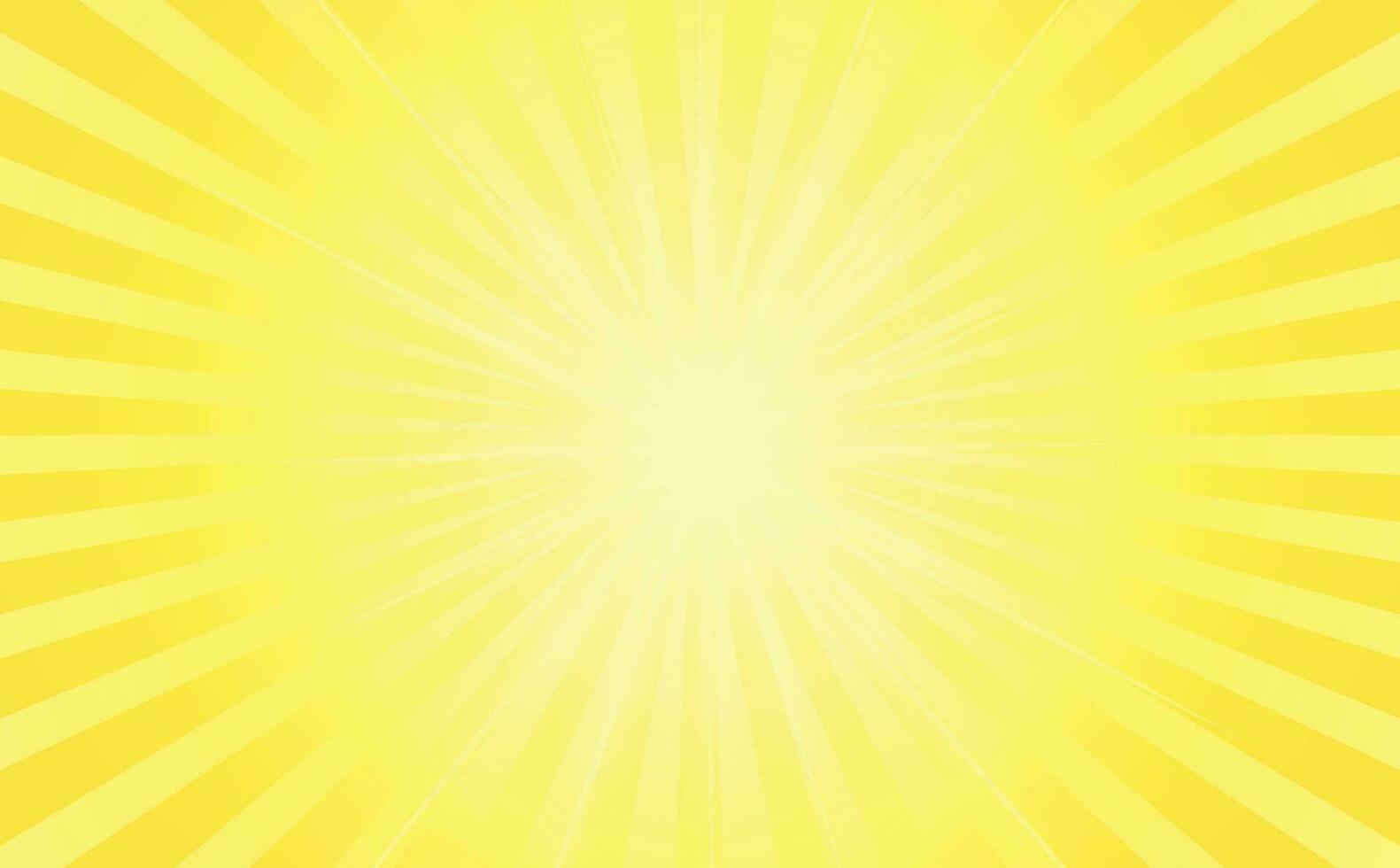 Pop art sunburst pattern, comic halftone background. Retro explosion backdrop. Radial rays with dots, yellow sunbeam. Vector illustration.