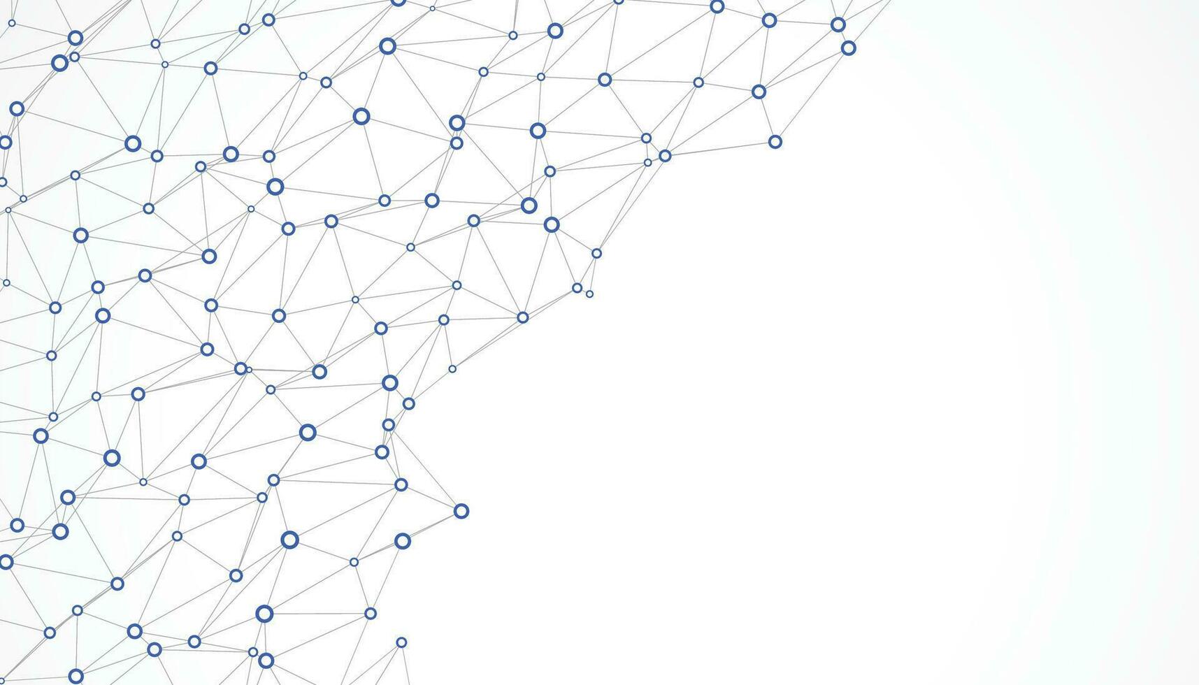 Vector illustration molecule and internet connect technology on dark blue background. Abstract internet network connection design for web site. Digital data, communication, science, futuristic concept