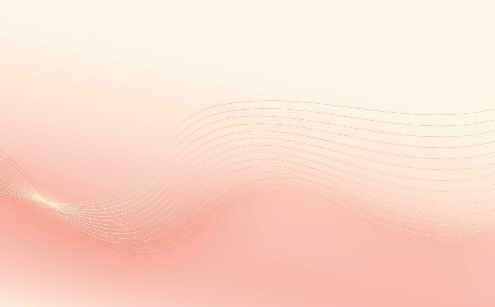 Abstract gold curved lines elegant on pastel soft pink background with copy space for text. Luxury 3d concept. Vector illustration