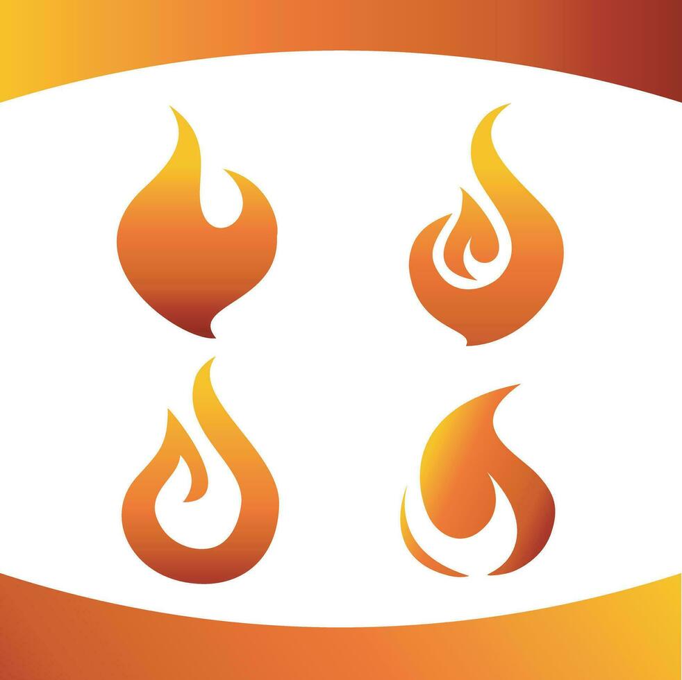 Flame Fire Logo Vector Bundle