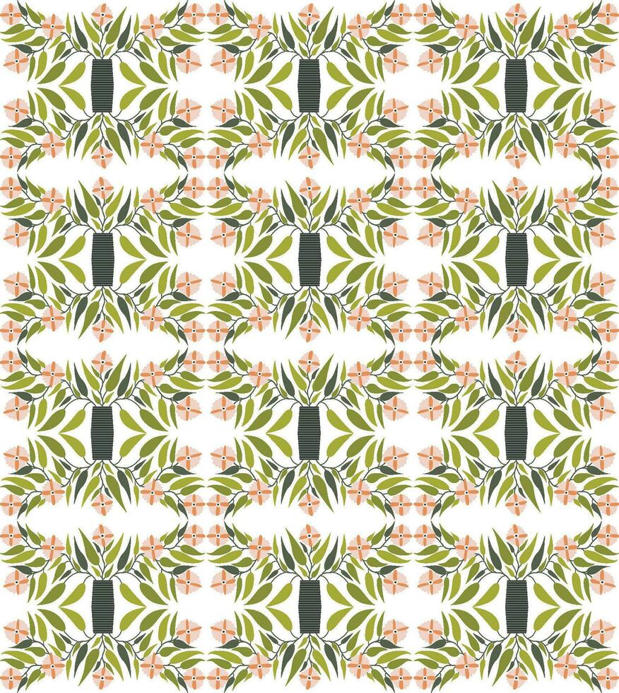 Folk Art Tulip Pattern vector