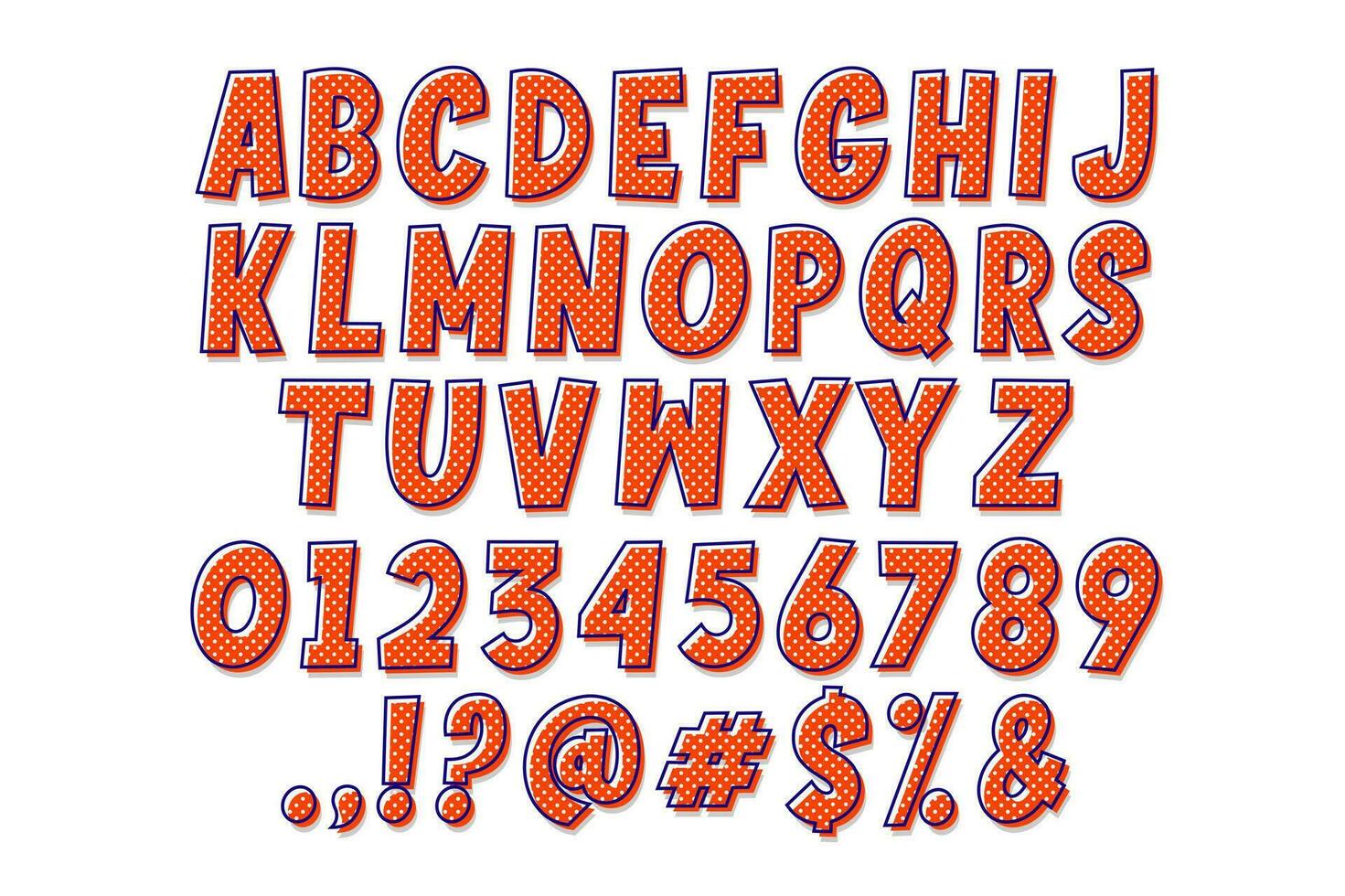 modern retro pop art alphabet vector