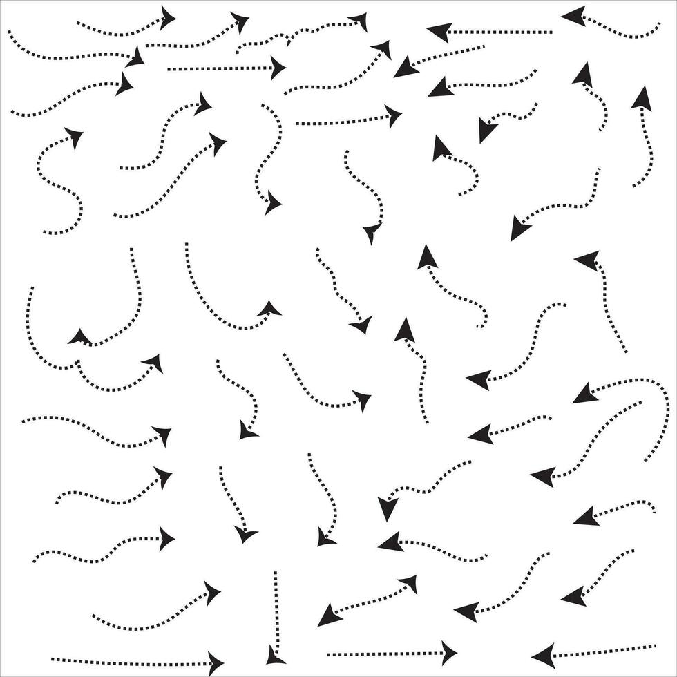 Set of vector curved arrows hand drawn. Sketch doodle style. Collection of pointers.