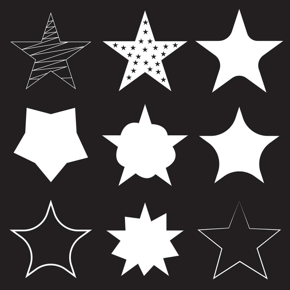Star icons. Twinkling stars. Sparkles, shining burst. Christmas vector symbols isolated