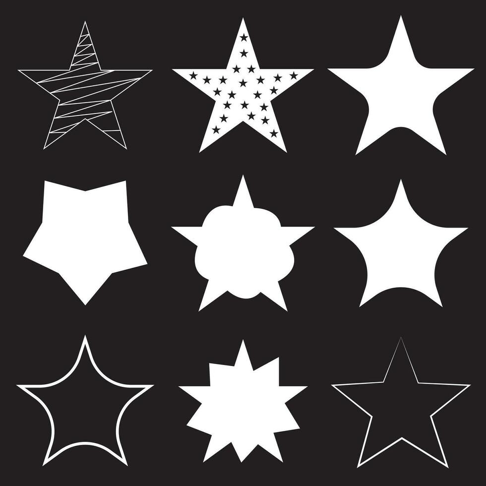 iconos de estrellas. estrellas centelleantes. destellos, explosión brillante. símbolos vectoriales de navidad aislados vector