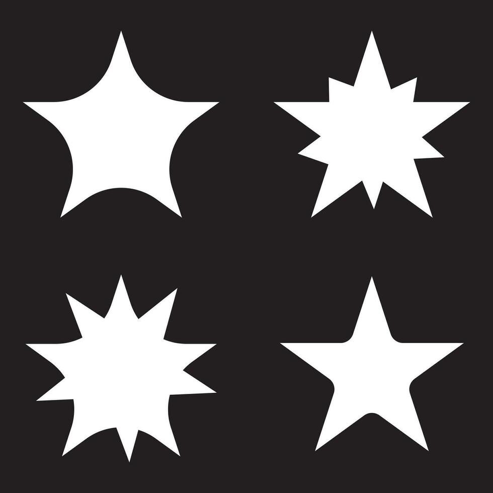 Star icons. Twinkling stars. Sparkles, shining burst. Christmas vector symbols isolated