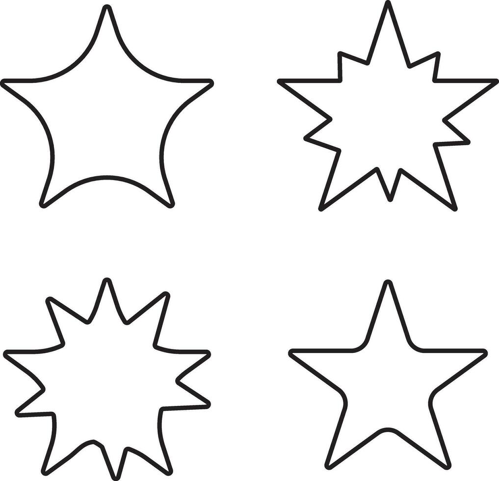 iconos de estrellas. estrellas centelleantes. destellos, explosión brillante. símbolos vectoriales de navidad aislados vector