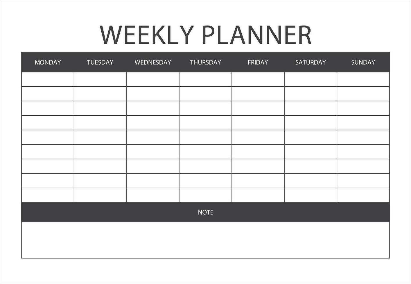 Weekly planner printable template