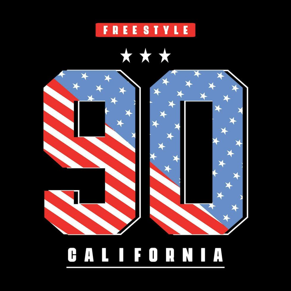 California Typography Graphics. T-shirt Printing Design for sports apparel. vector